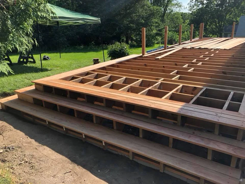 Metro Remodeling Natural Wood Low-Level Composite Deck W: Railing9