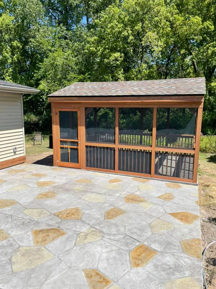 Metro Remodeling Overlook Patio Stamped Concrete With Gazebo3