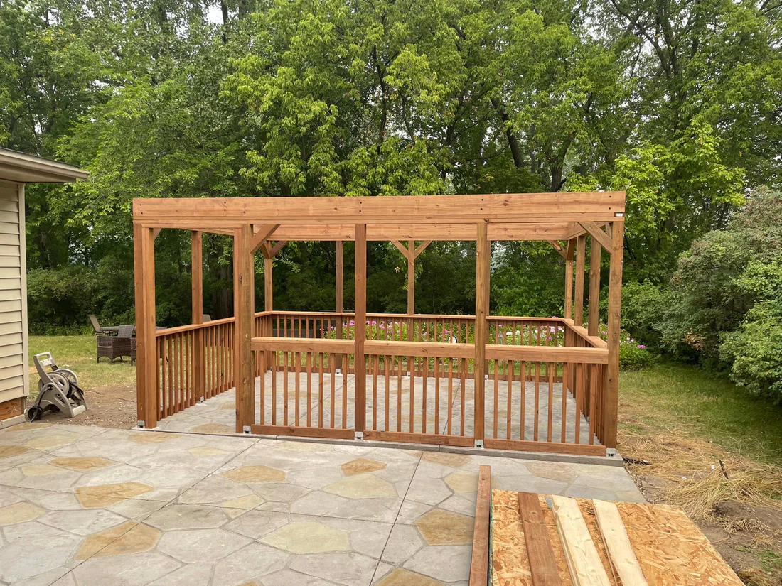 Metro Remodeling Overlook Patio Stamped Concrete With Gazebo6