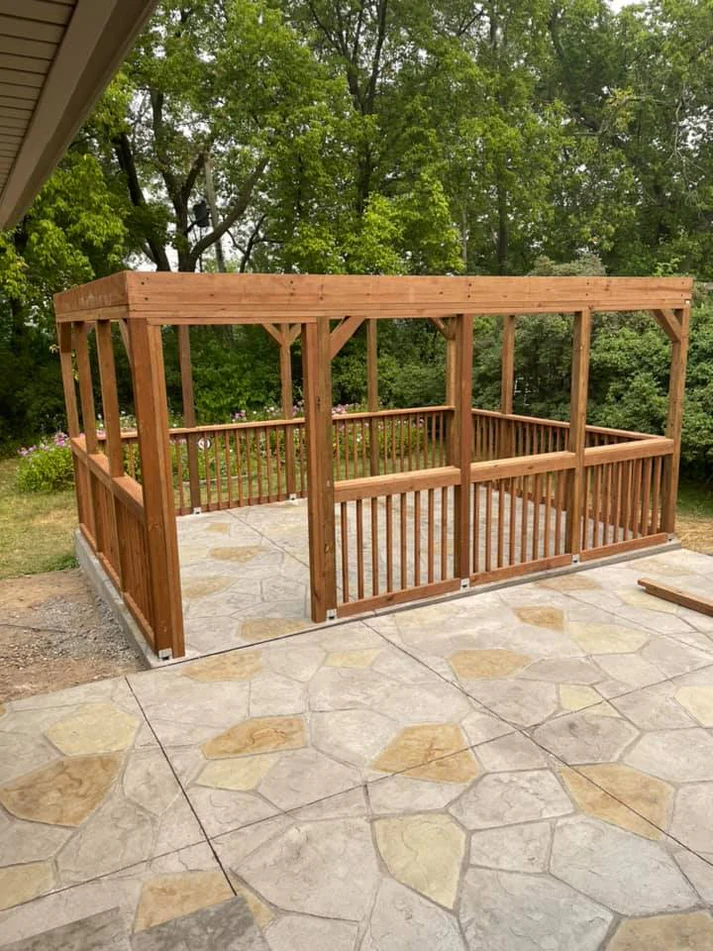 Metro Remodeling Overlook Patio Stamped Concrete With Gazebo7