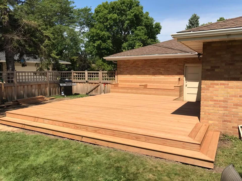 Metro Remodeling Seamlessly Integrated Natural Wood Deck W:Bench Seating7