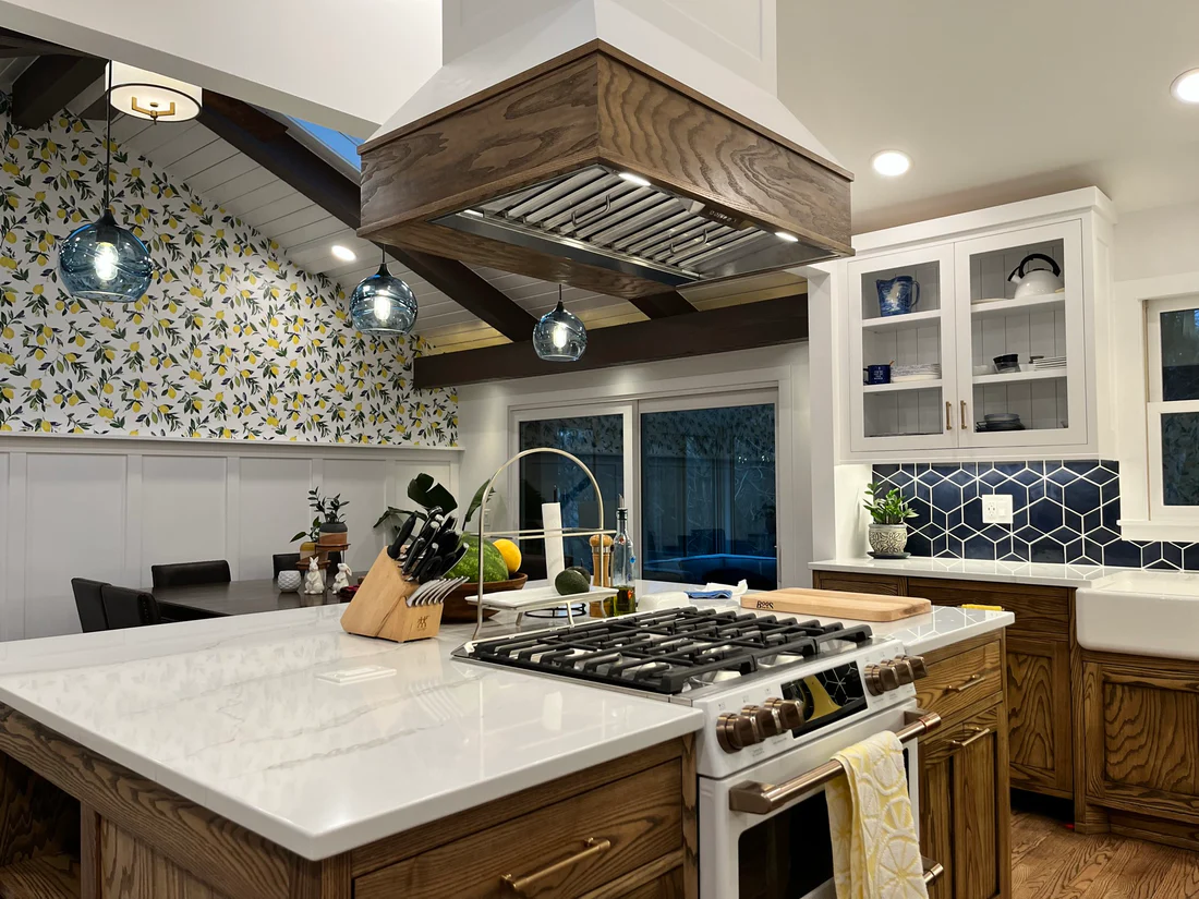 Metro Remodeling Updated Kitchen - Open Concept Vented Range Patterned Tiling2