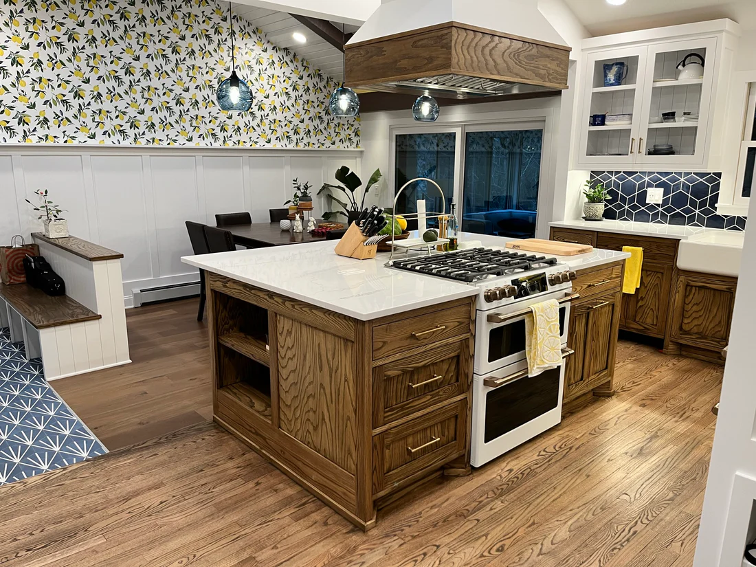 Metro Remodeling Updated Kitchen - Open Concept Vented Range Patterned Tiling3
