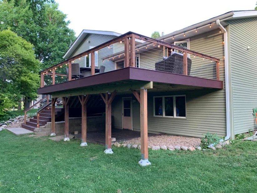 Metro Remodeling Wood Construction Mid-Level Composite Decking With Stairs3