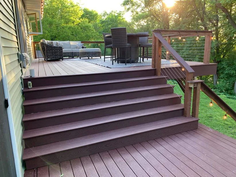 Metro Remodeling Wood Construction Mid-Level Composite Decking With Stairs6