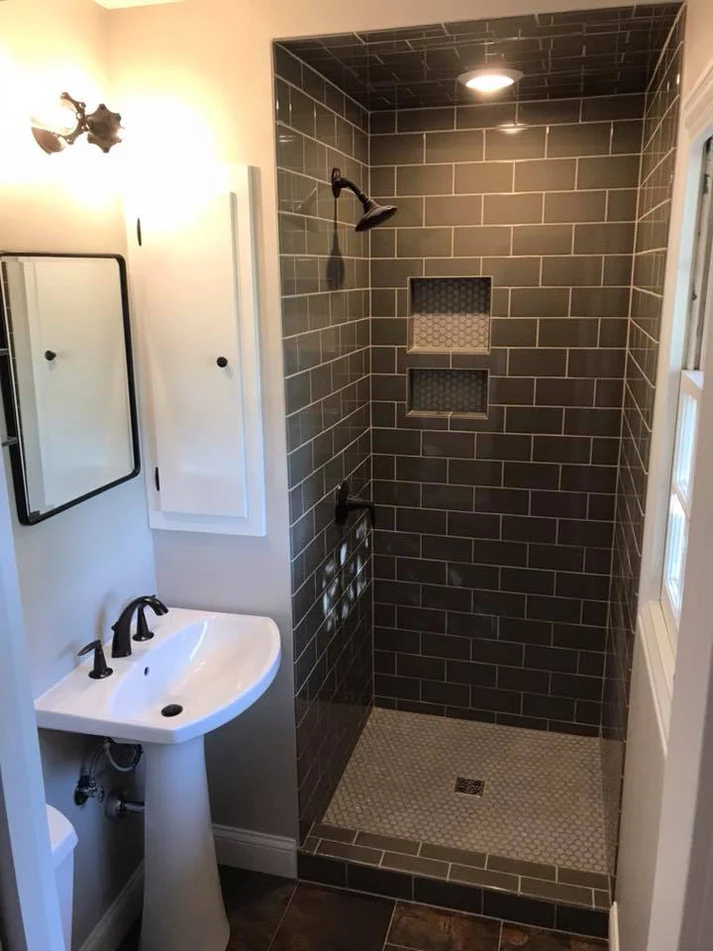 Metro Remodling Modern Feel Medium Subway Tile Bathroom Update1