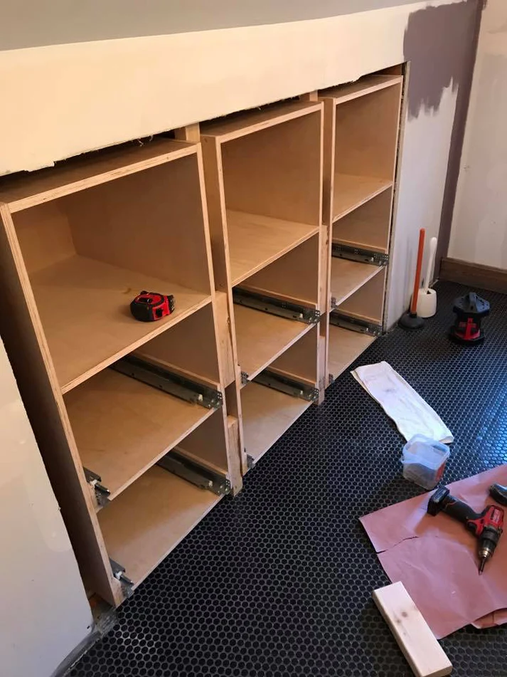 Metro Remodling Unique Wood Wall & Ceiling Shower & Tub Combo W: Custom Storage10