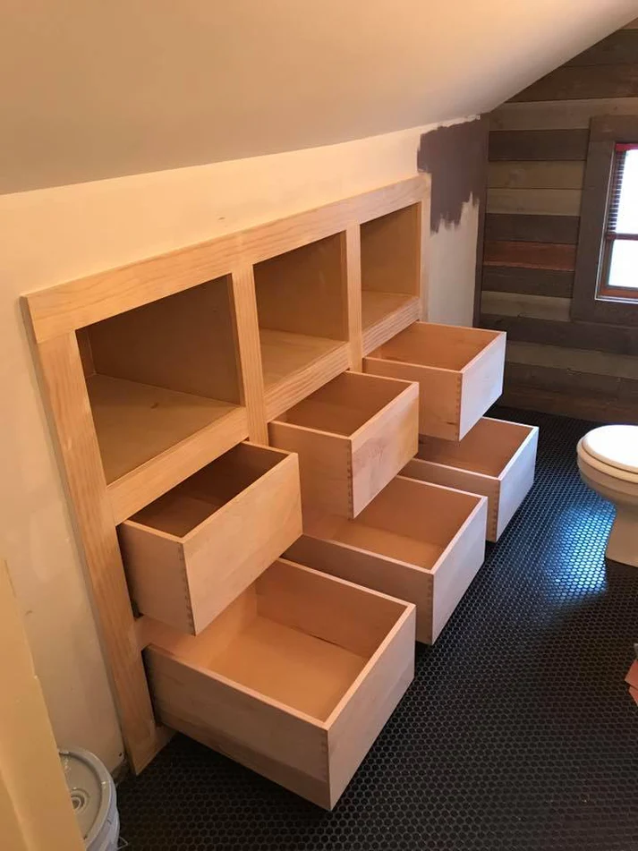 Metro Remodling Unique Wood Wall & Ceiling Shower & Tub Combo W: Custom Storage12