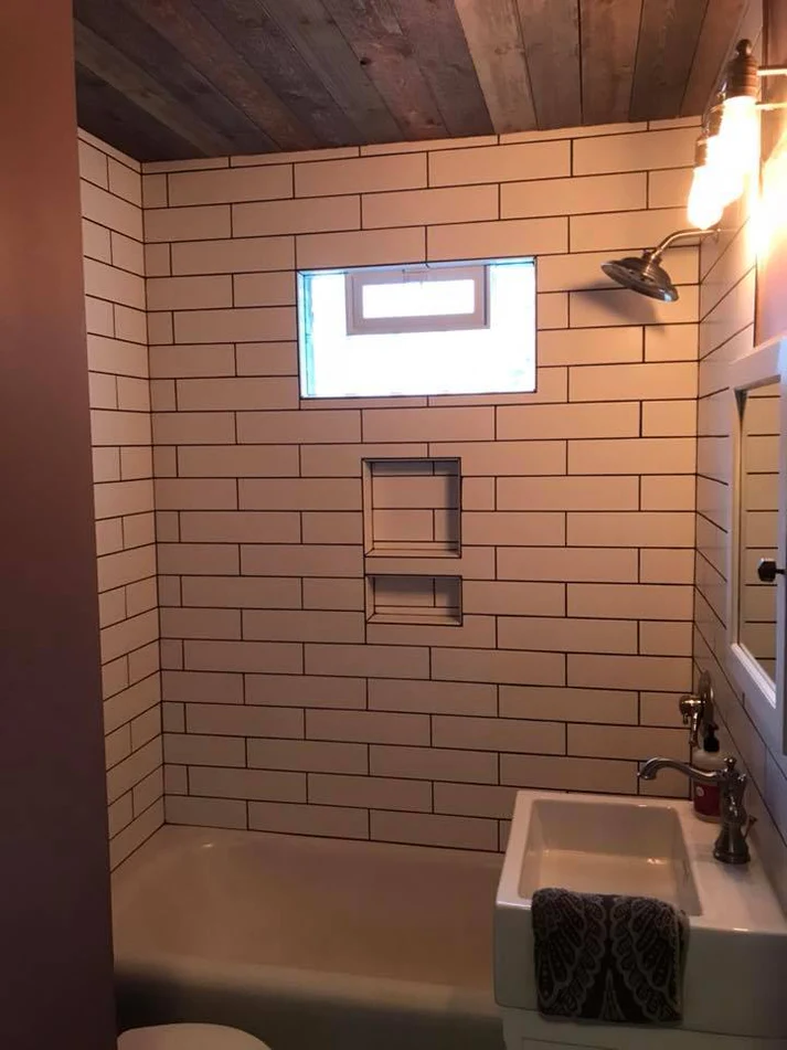 Metro Remodling Unique Wood Wall & Ceiling Shower & Tub Combo W: Custom Storage17