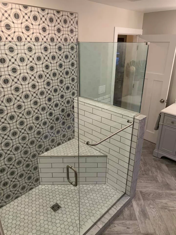 Metro Remodling Updated Bathroom - Pattern Shower Tile W: Herringbone Floor Pattern5