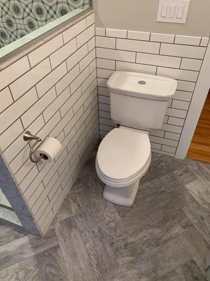 Metro Remodling Updated Bathroom - Pattern Shower Tile W: Herringbone Floor Pattern8