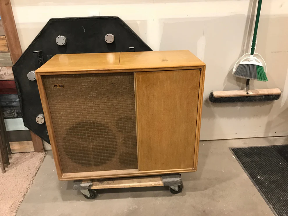 Metro Rremodeling Custom Record Player with Bar Curio Cabinet