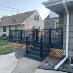 metro remodeling Grey & Black Low-Level Composite Decking With Stairs1