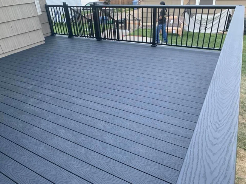 metro remodeling Grey & Black Low-Level Composite Decking With Stairs2