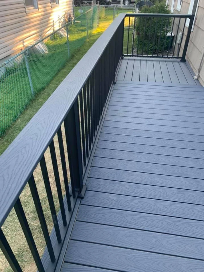 metro remodeling Grey & Black Low-Level Composite Decking With Stairs3
